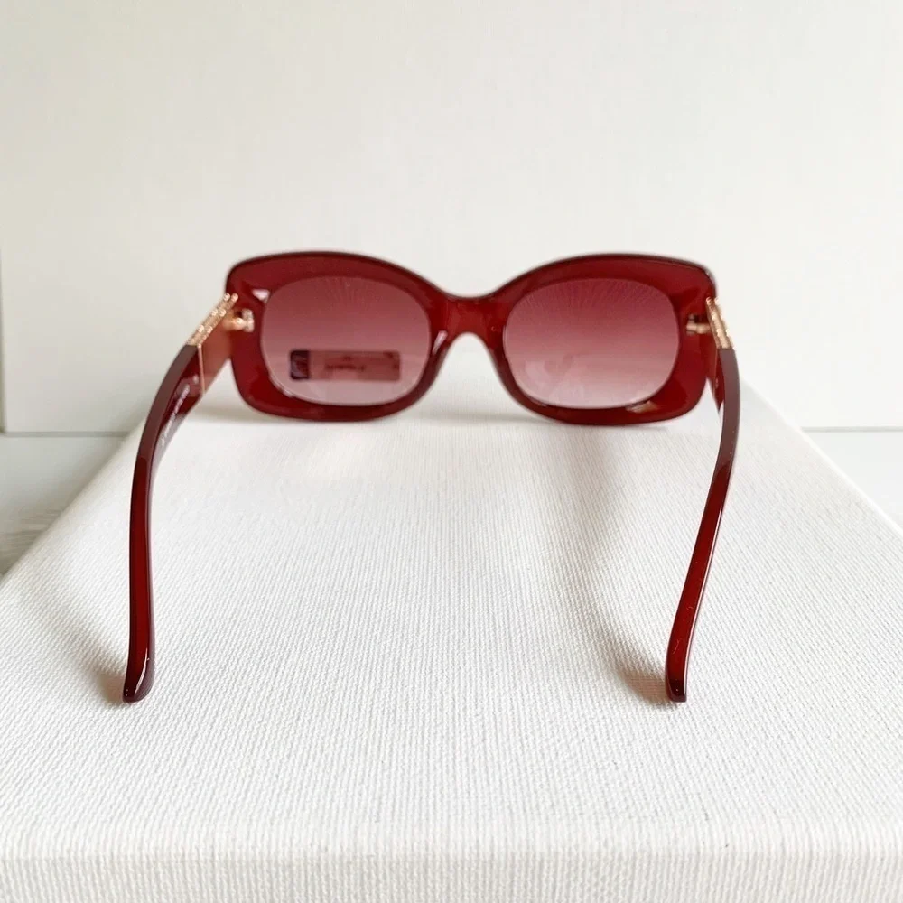 NWT retro vintage style red and gold sunglasses